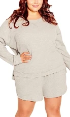 PLUS SIZE WAFFLE SLEEP TOP, IN GREY, SIZE, 20 PLUS SIZE WAFFLE SLEEP TOP, IN GREY, SIZE, 20