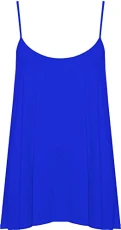 Plus Size Womens Plain Strappy Sleeveless Ladies Swing Cami Vest Top - Royal Blue - 16-18