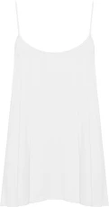 Plus Size Womens Plain Strappy Sleeveless Ladies Swing Cami Vest Top - White - 16-18