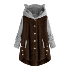 Plush Jacket Women's Elegant Teddy Fleece Hoodie Casual Fashion Sweatshirt Transition Warm Softshell