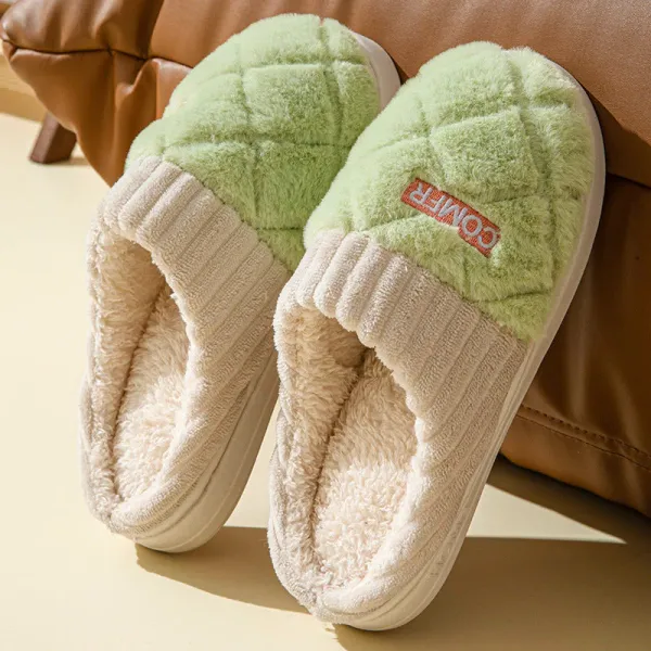 Plush Slippers - GREEN / 38TO39