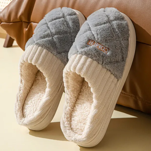 Plush Slippers - GREY / 40TO41