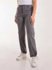 Pocket Detail Wide Leg Cargo Pants late Grey - Slate Grey