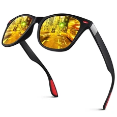 Polarised Sunglasses for Men and Women,Classic Retro Dark Shades for Driving Fishing Running UV400 Protection