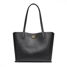 Polished Pebble Leather Willow Tote, Black, One Size Polished Pebble Leather Willow Tote, Black, One Size