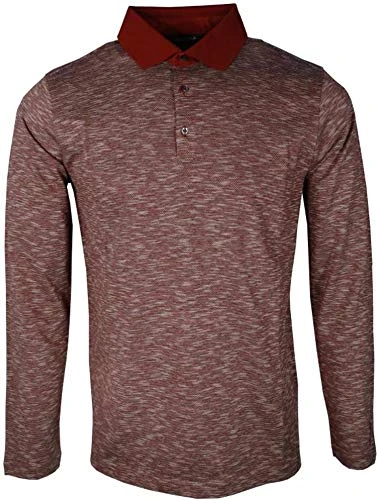 Polo Long Sleeve Jacquard Marl Effect 67220 512 (L, RED)