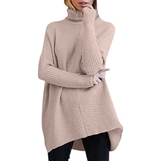 Poloneck for Ladies Merino Wool Jumper Women Long Sleeve Plus Size Polo Roll Neck Tunic Tops Cropped Jumper Cover up Pullover Tops Y2k Streetwear Deal of The Day