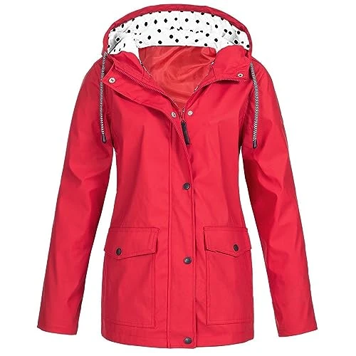 Poncho Waterproof Adult Casual Long Raincoat Women Waterproof Heavy Rain Windbreaker Solid Thicken Neck Rain Jacket Jumper Poncho Xmas Gifts for Women