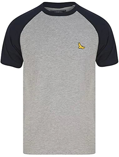 Ponler Raglan Sleeve Cotton Baseball T-Shirt - Light Grey Marl - L