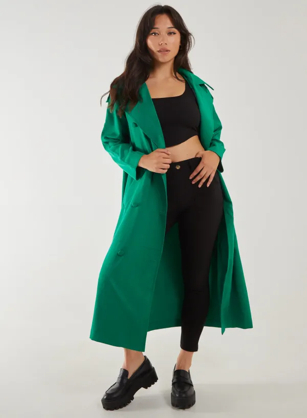 Ponte Pocket Slim Fit Trousers - - BLACK