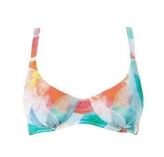 Poppy Women’s Swimming Costume Underwired Bikini Top with Lined Non Padded Cups Beach Dress (Aqua, Size 38DD)