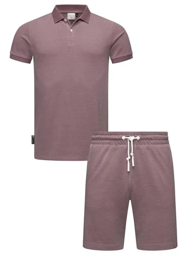 Porpi YOUMODO Men's Leisure Suit Two-Piece Jogging Suit Consisting of Short Shorts and Polo Shirt wi