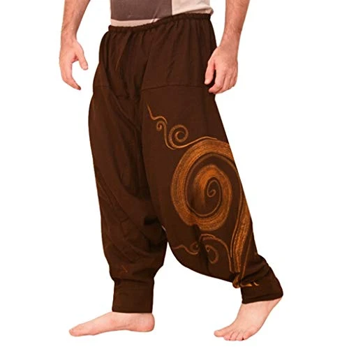 Pouch Sport Yoga Printed Trousers Work Casual Ethnic Men Casual Trousers Overalls Men's Trousers Ela