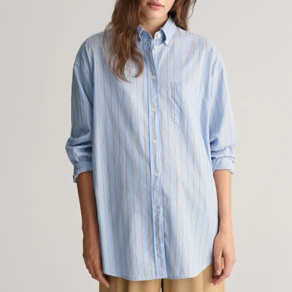 Powder Blue Luxury Oxford Striped Shirt