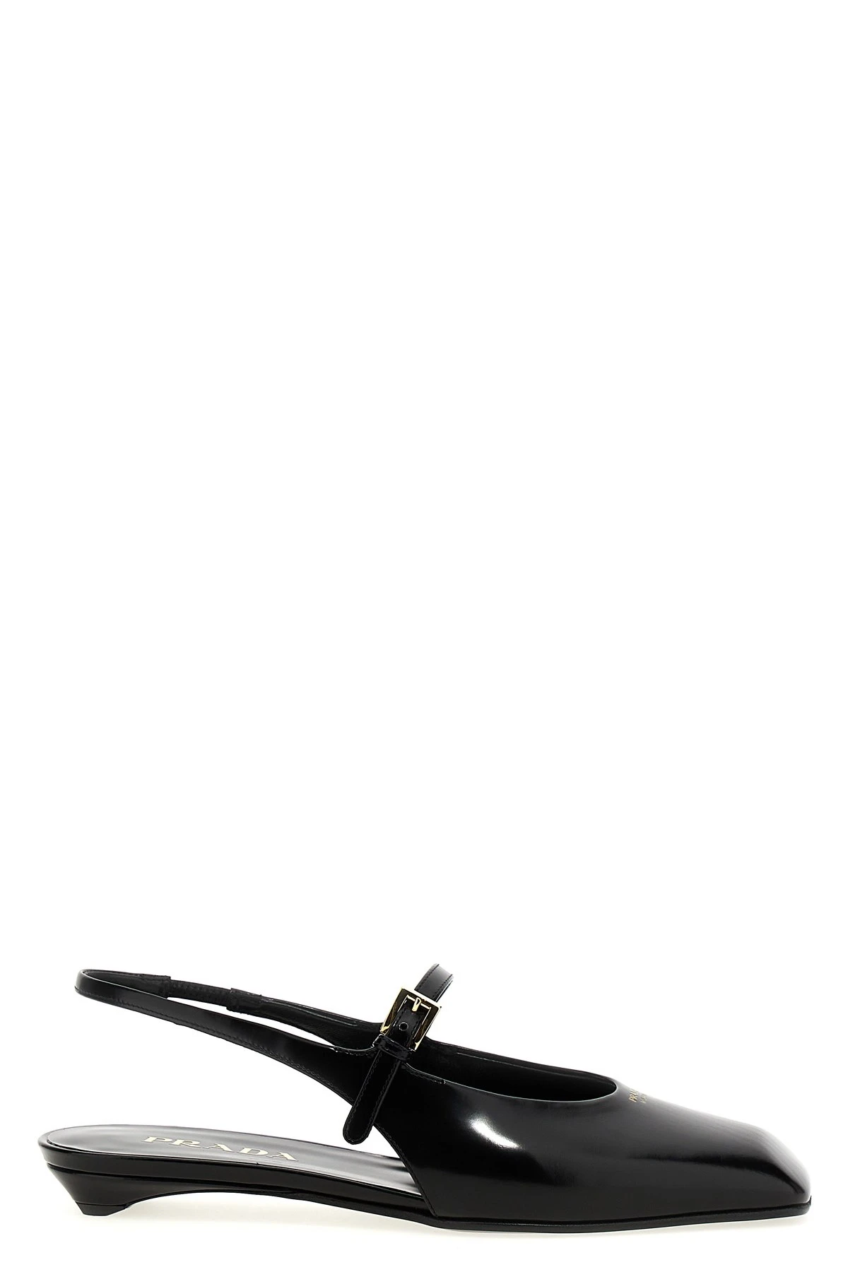 PRADA Logo Slingback - Black