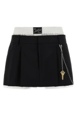 Pre tyled Pleated W/Chain skort White/Black Size