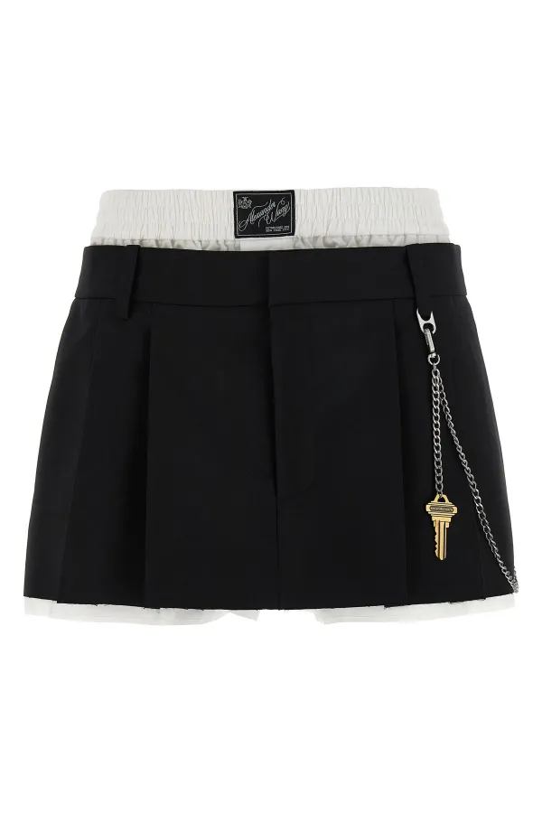 Pre-Styled Pleated W/Chain Skort