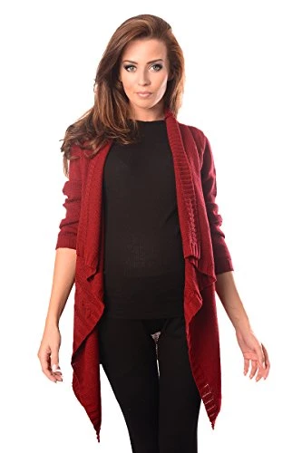 Pregnancy Nursing Knitted Jumper Cardigan Breastfeeding Women 9003 (12/14, Burgundy)