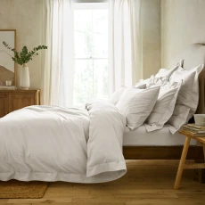 Premium Linen Double Duvet Cover White