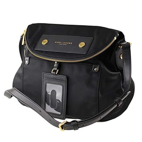 Preppy Natasha Nylon Crossbody Bag, Black, Medium