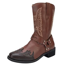 prime deals Buckle Round Retro Strap Toe Shoes Embroidery Middle Booties Heels Women Print women's boots High horse riding boots womens boots size 6 white cowboy boots prime deals Buckle Round Retro Strap Toe Shoes Embroidery Middle Booties Heels Women Print women's boots High horse riding boots womens boots size 6 white cowboy boots