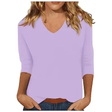 Prime Deals Of The Day Prime Sale Womens Tops Three Quarter Sleeve Pullover Tops Solid Color Printed Blouse Summer Fashion V Neck Dress Casual Plain Women Bottoming Shirt for Outdoo Sales Clearance Prime Deals Of The Day Prime Sale Womens Tops Three Quarter Sleeve Pullover Tops Solid Color Printed Blouse Summer Fashion V Neck Dress Casual Plain Women Bottoming Shirt for Outdoo Sales Clearance