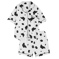 Print Sleepwear Womens Cotton Nightgown Womens Pajama Set Two- Piece Cow Print Short Sleeve Sleepwear Loungewear Button Down Tops and Shorts Summer Women Pajamas Print Sleepwear Womens Cotton Nightgown Womens Pajama Set Two- Piece Cow Print Short Sleeve Sleepwear Loungewear Button Down Tops and Shorts Summer Women Pajamas
