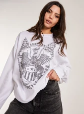 Printed American Sweatshirt / WHITE