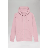 Printed P Zip-Up Hoodie Cotton Pink S Hoodies Tops Unisex Genderless Sustainable