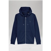 Printed P Zip-Up Hoodie French Navy S Hoodies Tops Unisex Genderless Sustainable