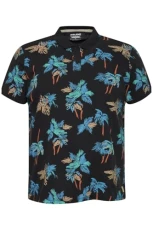 Printed Short Sleeve Polo Shirt for Men's (20717095) Black 4XL