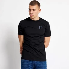 Printed Sleeve Cuff Logo T hirt - Black / Aztec AOP