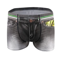 Printed Underwear Mid Casual Underwear Cotton Breathable Men's Wasite Men's underwear Mens Travel Underwear Black