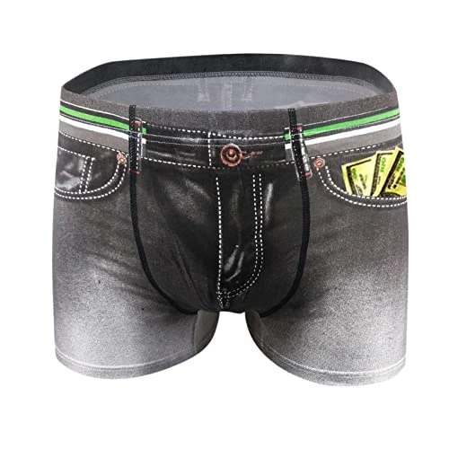 Printed Underwear Mid Casual Underwear Cotton Breathable Men's Wasite Men's underwear Mens Travel Underwear Black