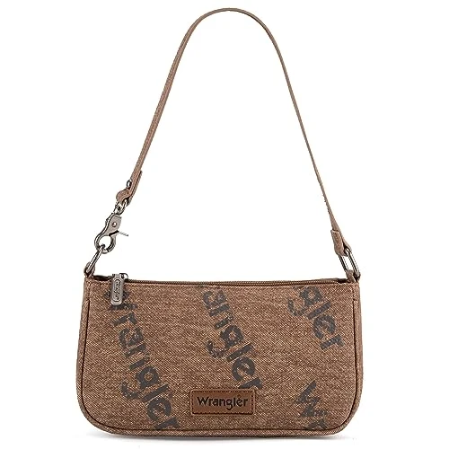Printing Shoulder Bags for Women Cluth Tote Handbag 90s Retro Hobo Purses Top-Handle Underarm Handbag WG113-001BR, Tobacco Brown