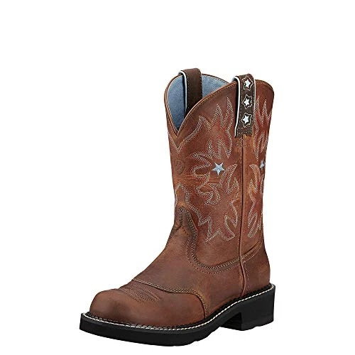 Probaby Western Women's Round Toe Leather Riding Boot, Brown, 6 UK