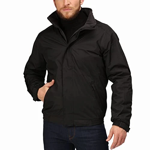 Professional Mens Dover Fleece Lined Bomber Jacket - Black - L