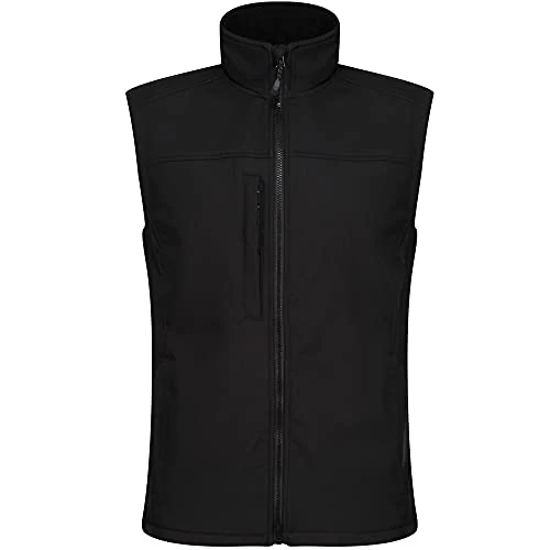 Professional Men's Flux Water Repellent Softshell Bodywarmer Gilet Jacket, All Black, size XX-Large 