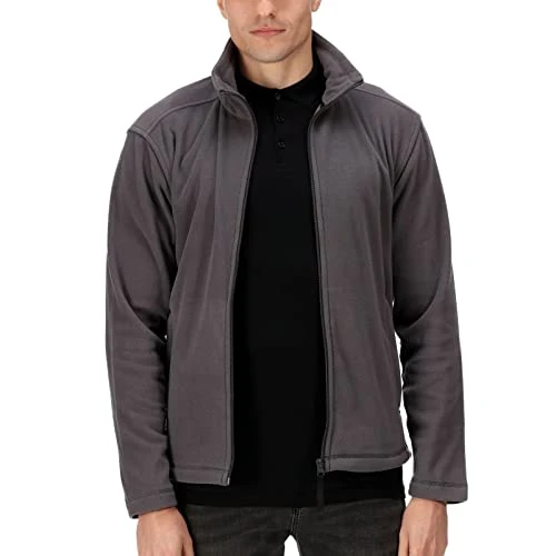 Professional Mens Micro Zip Full Zip Fleece Jacket - Seal Grey - L