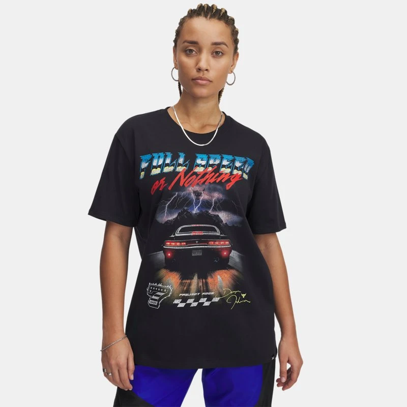 Project Rock Campus Womens T hirt Black / White