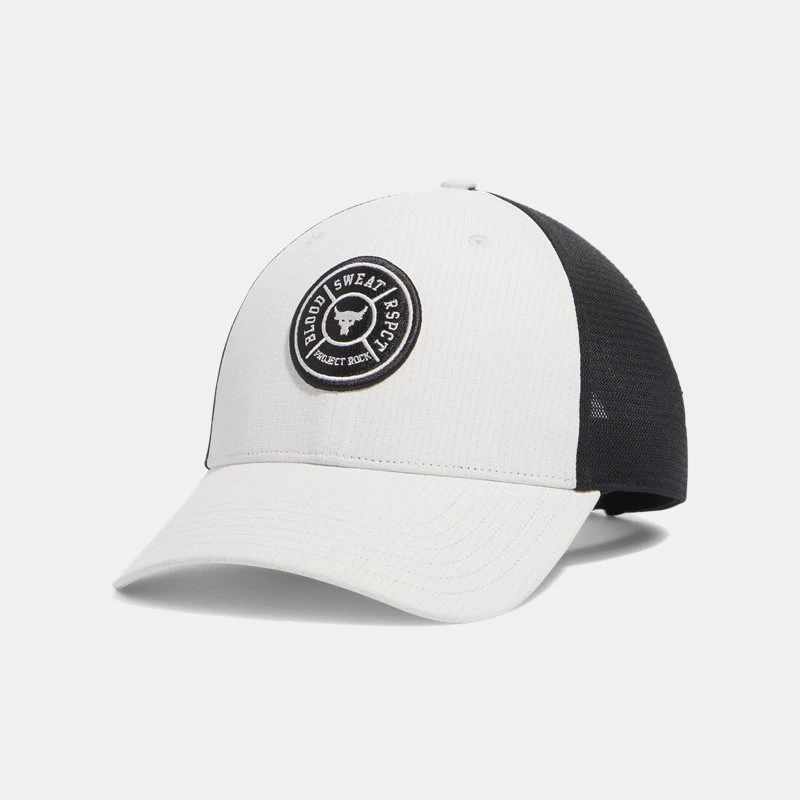 Project Rock Mens Trucker Hat White Clay / Black / Black OSFM