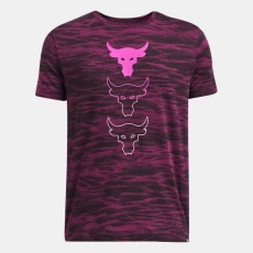 Project Rock Printed Boys Short Sleeve Purple Gemini / Vivid Magenta YXS ( in)
