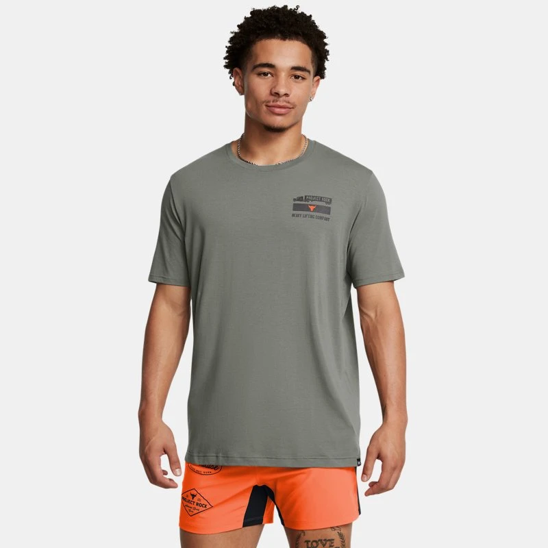 Project Rock Tools Of The Trade Mens Short Sleeve Clay Green / Team Orange / Black