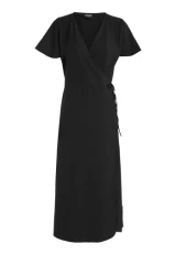 PRTAMARA Women's Wrap Dress, true black, L