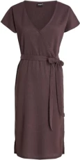 PRTARAI Women's Stretch Wrap Dress, Raisin brown, XS