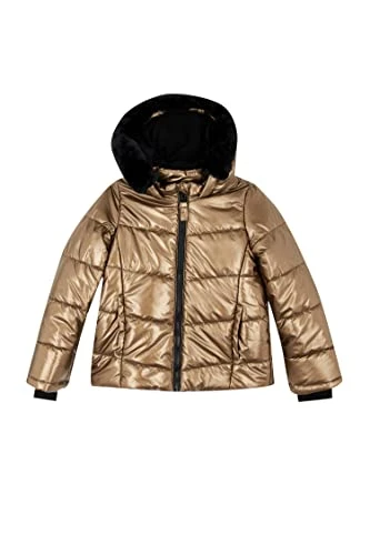 Puffer Coat for Girls - Quilted Jacket for Girls (Gold, 6/7 Y), Gold