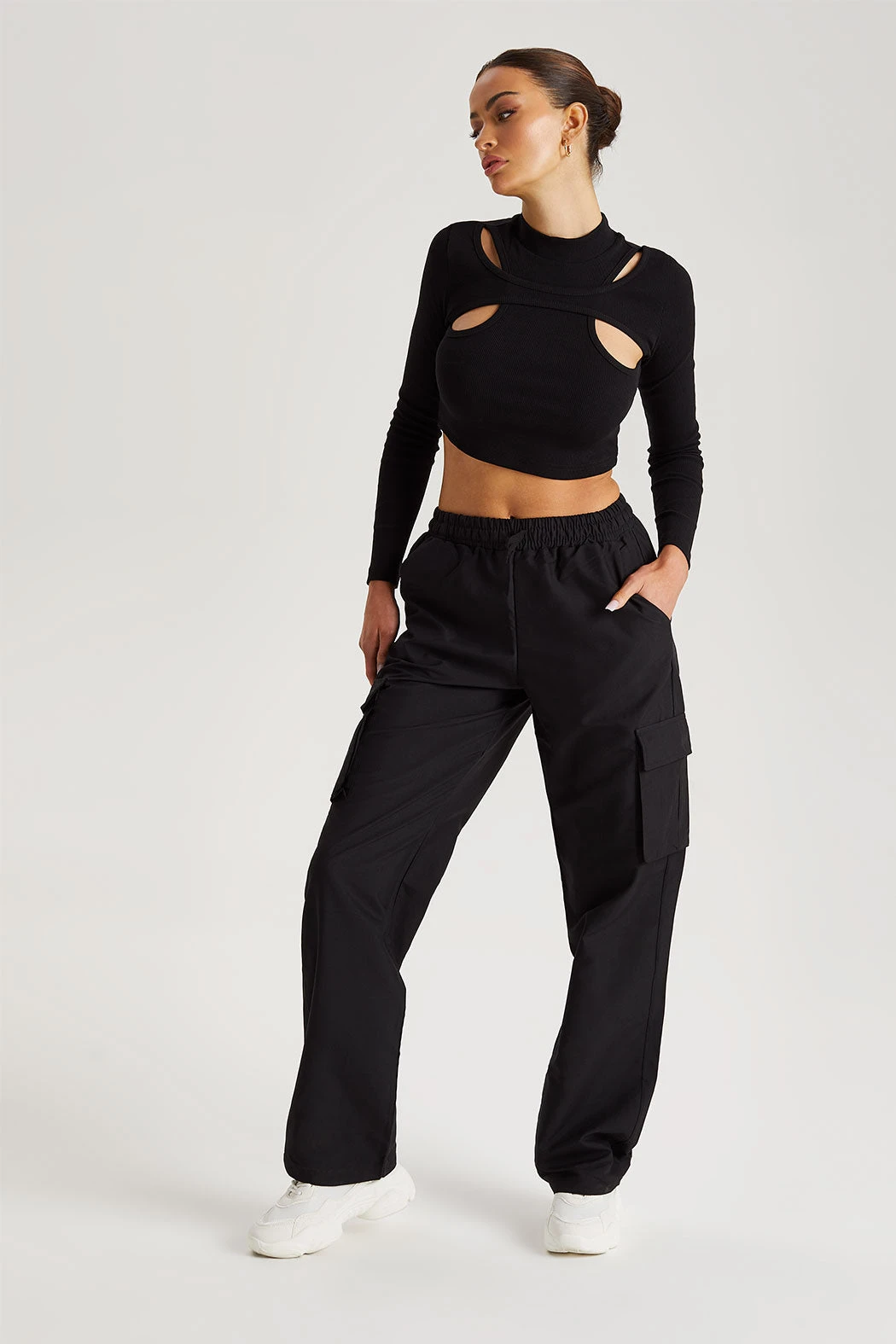 Pull On Wide Leg Trouser Black /