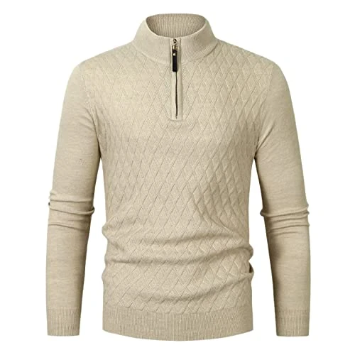 Pullover Men's Stand-Up Collar Men's Fashion Leisure Solid Wool Knitting Versatile Stand-Up Collar L