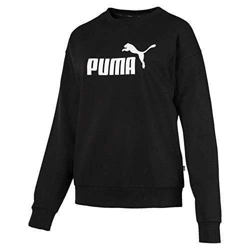 PUMA Women's ESS Logo Crew TR Sweatshirt, Cotton Black, Small