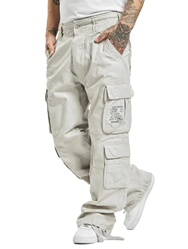 Pure Vintage Men's Cargo Trousers plus Size up to 7XL - White (Old White 12), XL